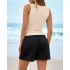imageBTFBM Two Piece Sets for Women Spring Matching Set Sleeveless Tank Knit Tops Shorts Business Clothing Vacation OutfitsApricotblack