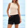 imageBTFBM Two Piece Sets for Women Spring Matching Set Sleeveless Tank Knit Tops Shorts Business Clothing Vacation OutfitsApricotblack
