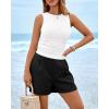 imageBTFBM Two Piece Sets for Women Spring Matching Set Sleeveless Tank Knit Tops Shorts Business Clothing Vacation OutfitsWhiteblack