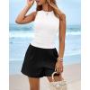 imageBTFBM Two Piece Sets for Women Spring Matching Set Sleeveless Tank Knit Tops Shorts Business Clothing Vacation OutfitsWhiteblack
