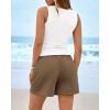 imageBTFBM Two Piece Sets for Women Spring Matching Set Sleeveless Tank Knit Tops Shorts Business Clothing Vacation OutfitsWhitedark Khaki