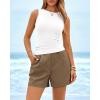imageBTFBM Two Piece Sets for Women Spring Matching Set Sleeveless Tank Knit Tops Shorts Business Clothing Vacation OutfitsWhitedark Khaki