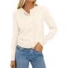imageBTFBM Cardigan Sweaters for Women Cashmere Sweater Lightweight Button Down Casual Knit Shrugs Tops Early Fall FashionBeige White