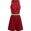 imageBTFBM Two Piece Sets for Women Spring Matching Set Sleeveless Tank Knit Tops Shorts Business Clothing Vacation OutfitsRed