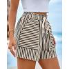 imageBTFBM Casual Striped Shorts for Women 2026 Spring Summer Elastic Waist Pockets Lounge Pajama Vacation Beach Boxers ClothesBlack