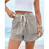imageBTFBM Casual Striped Shorts for Women 2026 Spring Summer Elastic Waist Pockets Lounge Pajama Vacation Beach Boxers ClothesBlack