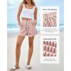 imageBTFBM Casual Striped Shorts for Women 2026 Spring Summer Elastic Waist Pockets Lounge Pajama Vacation Beach Boxers ClothesPink