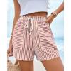 imageBTFBM Casual Striped Shorts for Women 2026 Spring Summer Elastic Waist Pockets Lounge Pajama Vacation Beach Boxers ClothesPink