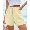 imageBTFBM Casual Striped Shorts for Women 2026 Spring Summer Elastic Waist Pockets Lounge Pajama Vacation Beach Boxers ClothesYellow