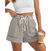 imageBTFBM Casual Striped Shorts for Women 2026 Spring Summer Elastic Waist Pockets Lounge Pajama Vacation Beach Boxers ClothesBlack