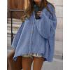 imageBTFBM Cardigan Sweaters for Women 2025 Fall Clothes Lantern Long Sleeve Button Open Front Chunky Knit Oversized SweaterGrey Blue