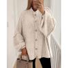 imageBTFBM Cardigan Sweaters for Women 2025 Fall Clothes Lantern Long Sleeve Button Open Front Chunky Knit Oversized SweaterLight Khaki