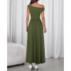 imageBTFBM One Shoulder Dresses for Women Spring 2026 Sleeveless Casual Flowy Pleated Cocktail Party Maxi Sundress PocketsArmy Green