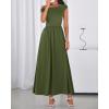 imageBTFBM One Shoulder Dresses for Women Spring 2026 Sleeveless Casual Flowy Pleated Cocktail Party Maxi Sundress PocketsArmy Green