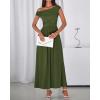 imageBTFBM One Shoulder Dresses for Women Spring 2026 Sleeveless Casual Flowy Pleated Cocktail Party Maxi Sundress PocketsArmy Green