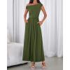 imageBTFBM One Shoulder Dresses for Women Spring 2026 Sleeveless Casual Flowy Pleated Cocktail Party Maxi Sundress PocketsArmy Green