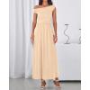 imageBTFBM One Shoulder Dresses for Women Spring 2026 Sleeveless Casual Flowy Pleated Cocktail Party Maxi Sundress PocketsBeige