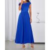imageBTFBM One Shoulder Dresses for Women Spring 2026 Sleeveless Casual Flowy Pleated Cocktail Party Maxi Sundress PocketsBlue