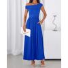 imageBTFBM One Shoulder Dresses for Women Spring 2026 Sleeveless Casual Flowy Pleated Cocktail Party Maxi Sundress PocketsBlue
