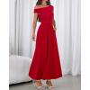 imageBTFBM One Shoulder Dresses for Women Spring 2026 Sleeveless Casual Flowy Pleated Cocktail Party Maxi Sundress PocketsRed
