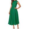 imageBTFBM Summer Dresses for Women 2026 Mock Neck Sleeveless High Waist Flowy A Line Maxi Cocktail Dress Wedding GuestGreen