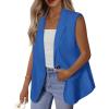 imageBTFBM Blazers For Women Open Front Button Loose Vest Tops For Women Work Business Casual Outfits Summer Fashion 2026Blue