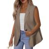 imageBTFBM Blazers For Women Open Front Button Loose Vest Tops For Women Work Business Casual Outfits Summer Fashion 2026Khaki