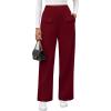 imageBTFBM Womens Pants 2025 Fall Elastic High Waisted Trousers Stretchy Comfy Lounge Palazzo Pant Wide Leg SweatpantsBurgundy