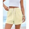 imageBTFBM Casual Striped Shorts for Women 2026 Spring Summer Elastic Waist Y2K Lounge Pajama Vacation Beach PJ Bottoms ClothesYellow