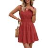 image:imageBTFBM Mini Dresses for Women 2026 Summer Sleeveless V Neck Elastic Waist Beach Vacation Sundress Boho Casual Dress PocketsRed