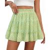 image:imageBTFBM Summer Skirts for Women 2026 High Waist Flowy Shorts Underneath Boho Tiered Floral Tennis Skorts Casual Mini SkirtFloral Green Yellow