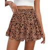 image:imageBTFBM Summer Skirts for Women 2026 High Waist Flowy Shorts Underneath Boho Tiered Floral Tennis Skorts Casual Mini SkirtFloral Khaki Black