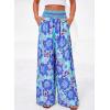image:imageBTFBM Floral Wide Leg Pants Woman Spring Summer 2026 Smocked Elastic Waist Long Pant Resort Wear Beach Vacation OutfitsBlue