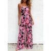 image:imageBTFBM Jumpsuits For Women Casual 2026 Floral Strapless Jumpsuit Wide Leg Rompers Beach Vacation Clothes Summer OutfitsFloral Black Pink
