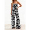 image:imageBTFBM Jumpsuits For Women Casual 2026 Floral Strapless Jumpsuit Wide Leg Rompers Beach Vacation Clothes Summer OutfitsFloral Black White