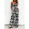 image:imageBTFBM Jumpsuits For Women Casual 2026 Floral Strapless Jumpsuit Wide Leg Rompers Beach Vacation Clothes Summer OutfitsFloral Black White