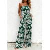image:imageBTFBM Jumpsuits For Women Casual 2026 Floral Strapless Jumpsuit Wide Leg Rompers Beach Vacation Clothes Summer OutfitsFloral Dark Green White