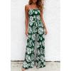 image:imageBTFBM Jumpsuits For Women Casual 2026 Floral Strapless Jumpsuit Wide Leg Rompers Beach Vacation Clothes Summer OutfitsFloral Dark Green White