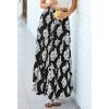 image:imageBTFBM Long Skirts for Women Summer 2026 Elastic High Waist Flowy A Line Casual Boho Tiered Floral Maxi Skirt PocketsBlack White Flower