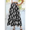 image:imageBTFBM Long Skirts for Women Summer 2026 Elastic High Waist Flowy A Line Casual Boho Tiered Floral Maxi Skirt PocketsBlack White Flower