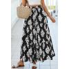 image:imageBTFBM Long Skirts for Women Summer 2026 Elastic High Waist Flowy A Line Casual Boho Tiered Floral Maxi Skirt PocketsBlack White Flower