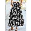 image:imageBTFBM Long Skirts for Women Summer 2026 Elastic High Waist Flowy A Line Casual Boho Tiered Floral Maxi Skirt PocketsBlack White Flower