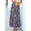 image:imageBTFBM Long Skirts for Women Summer 2026 Elastic High Waist Flowy A Line Casual Boho Tiered Floral Maxi Skirt PocketsBrown Light Blue Flower