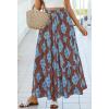 image:imageBTFBM Long Skirts for Women Summer 2026 Elastic High Waist Flowy A Line Casual Boho Tiered Floral Maxi Skirt PocketsBrown Light Blue Flower