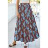 image:imageBTFBM Long Skirts for Women Summer 2026 Elastic High Waist Flowy A Line Casual Boho Tiered Floral Maxi Skirt PocketsBrown Light Blue Flower