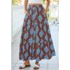 image:imageBTFBM Long Skirts for Women Summer 2026 Elastic High Waist Flowy A Line Casual Boho Tiered Floral Maxi Skirt PocketsBrown Light Blue Flower
