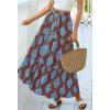 image:imageBTFBM Long Skirts for Women Summer 2026 Elastic High Waist Flowy A Line Casual Boho Tiered Floral Maxi Skirt PocketsBrown Light Blue Flower