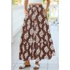 image:imageBTFBM Long Skirts for Women Summer 2026 Elastic High Waist Flowy A Line Casual Boho Tiered Floral Maxi Skirt PocketsBrown White Flower