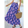image:imageBTFBM Long Skirts for Women Summer 2026 Elastic High Waist Flowy A Line Casual Boho Tiered Floral Maxi Skirt PocketsDark Blue Pink Flower