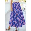image:imageBTFBM Long Skirts for Women Summer 2026 Elastic High Waist Flowy A Line Casual Boho Tiered Floral Maxi Skirt PocketsDark Blue Pink Flower